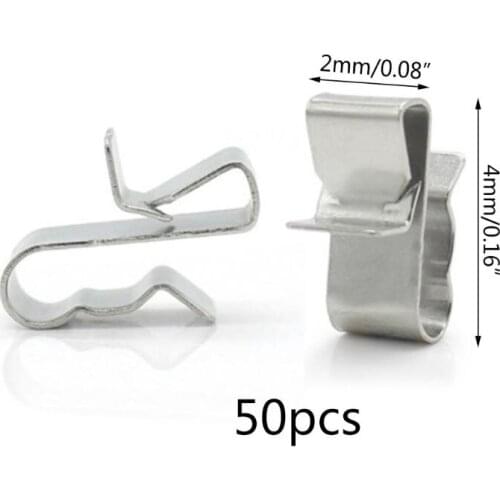 50Pcs 2x4mm Stainless Steel Solar PV Cable Clip For System Mounting Installation