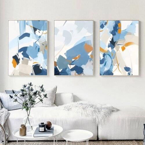Abstract Blue Modern Style Poster Nordic Canvas Print Painting Contemporary Art Decoration Picture for Living Room Decor Cuadros