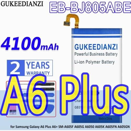 GUKEEDIANZI Battery EB-BJ805ABE 4100mAh for Samsung Galaxy A6 Plus A6Plus A6+ SM-A605F A605G A6050 A605K A605FN A605G