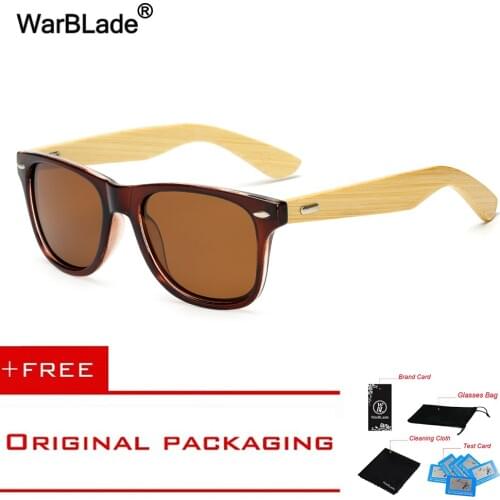 Bamboo Sunglasses Men Polarized Square Sun Glasses Mirror Reflective With HD Lens Eyewears Male oculos KP-Z1501 WarBLade