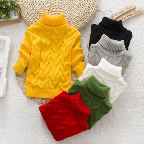 Big Size 2T-7T pullover winter autumn infant baby sweater boy girl child knitted sweater turtleneck sweater children outerwear