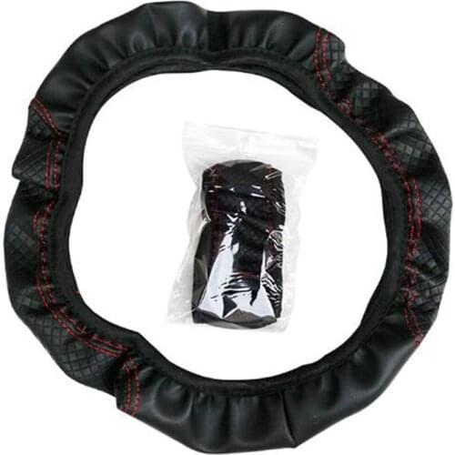 1pcs Car Auto Steering Wheel Cover Glove Microfiber Breathable Anti-slip 15''/38cm