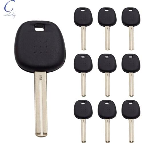 Cocolockey Car Transponder Chip Key Shell Toy40 Fit for Lexus Toyota Transponder Chip Key Uncut Long Blade NO Chip NO LOGO 10pcs