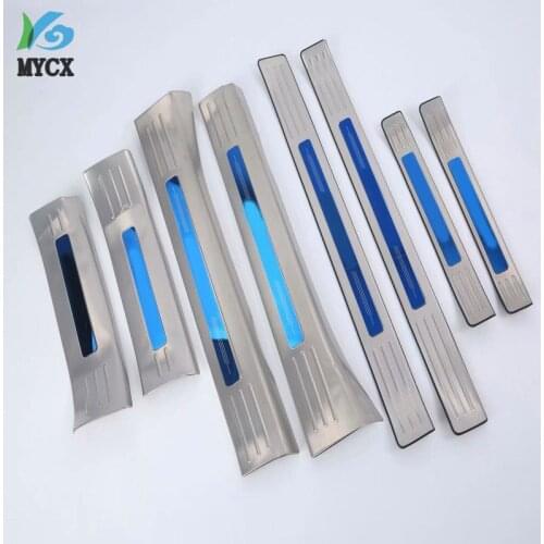 For Mazda CX3 CX-3 2017-2019 8PCS Stainless Steel Scuff Plate Door Sill Welcome Pedal Protector Stickers Car Styling Accessories