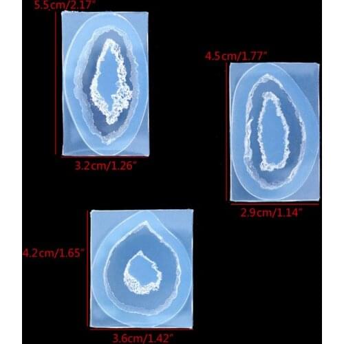 U90E Crystal Quartz Rock Cluster Geode Druzy Gem Pendant Silicone Mold Resin Jewelry