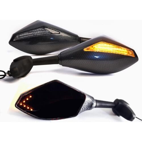 Evomosa Motorcycle LED Turn Signals Mirror Lights Rearview Mirrors Smoke Lens for Suzuki SV650 Katana 600 750 GSX600F GSX750F