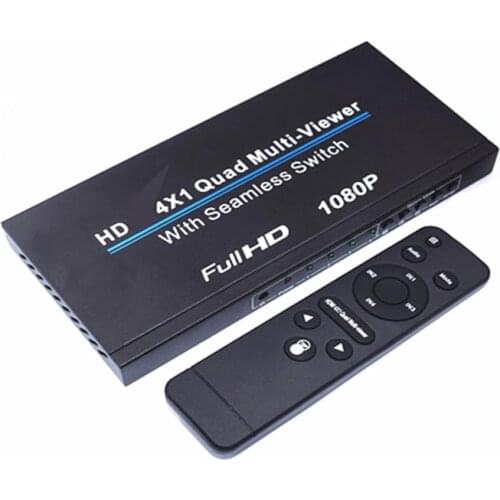 Full HD 1080P 4x1 Multiviewer Quad Multi-viewer HDMI-Compatible HDTV Video Converter 4 TV Screens Splitter Seamless Switch