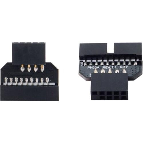 K1KF USB 3.0 19/20pin to USB 2.0 9pin Adapt Connector Front Panel plug-in Motherboard USB2.0 9Pin to USB3.0 19pin Conversion