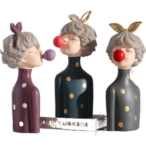 Ceramic Creative Home Decoration Accessories for Living Room Home Decor Resin Modern Nordic Desk Angel Girls Ornaments Christmas