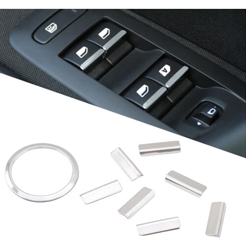 Door Window Lift Button Switch Sequin Trim Accessories For Peugeot 2008 3008 408 508 301 308 Citroen C4L C-QUATRE C5