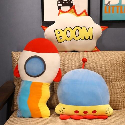 40/48/50/60cm Astronaut Spaceship Nice Plush Toy Stuffed Soft Science Fiction Type Soft Doll Creative Toys Pillow Birthday Gift