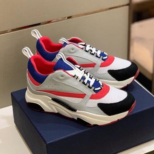 Thick Bottom Sneakers for Women Real Leather Patchwork Mixed Colors Luminous Running Shoes Mesh Casual Shoes New Brand Luxury