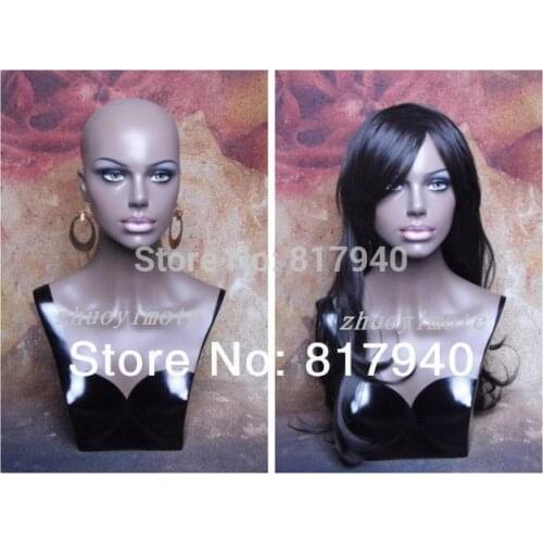 High Quality Fiberglass Realistic Female Manikin Dummy Head , Mannequin Head Bust For Wigs Hat Sunglass Jewelry Display