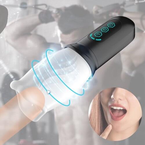 Male Blowjob Masturbator Cup Vagina For Husband Sex Vibrator For Men Mushroom Head Trainer Sleeve Offers Deep-throat Experience