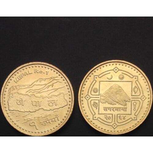 Nepal 1 rupee New Genuine Original Coins 100% Real Issuing Coins Unc