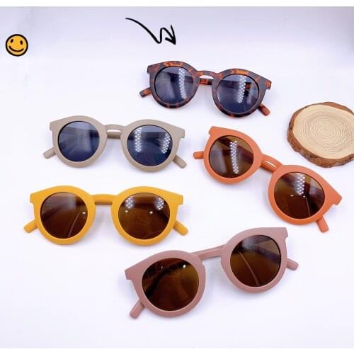 Parent-child Wear Two Pairs Fashion Sunglasses Adult Children Eyeglasses Round All-match Vintage Matte Frame Sun Glasses Goggle