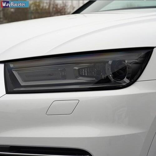 2 Pcs Car Headlight Protective Film Vinyl Restoration Transparent Black TPU Sticker For Audi Q5 SQ5 FY 8R 2009-2020 Accessories
