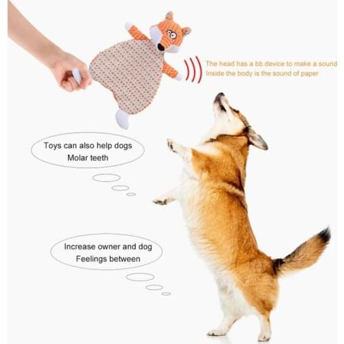 Dog Plush Toy Molar Interaction And Fun Chew Sound Toys Exterior Of Elephant/Hippopotamus/fox For Pet Dogs Cats Toys Accessories