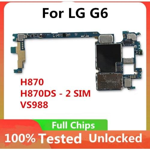 Unlocked For LG G6 H870 VS988 Motherboard Original For LG G6 H870 VS988 Mainboard With Chips Logic Board Replacement