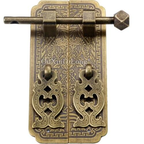 Retro Vintage 2Pairs Pure Brass Cabinet Door Handles Cupboard Wardrobe Closet Shoe TV Cabinet Pulls Handles + Pins