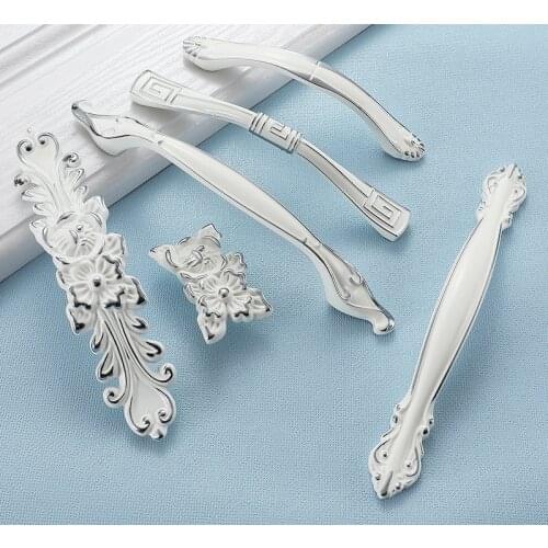 Cabinet Handle Zinc Alloy Ivory White Cabinet Handles Kitchen Cupboard Door Pulls Drawer Knobs European Fashion Furniture