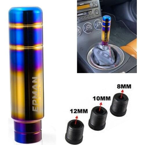 EPMAN JDM Burnt Blue Style Gold Aluminum 13cm Gear Shift Knob Shifter Lever Head for Universal Car EPSK230NEG