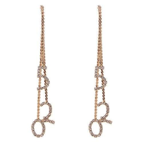 Unique Rhinestone Drop Earrings for Women Bridal 520 Number Long Tassel Earring Statement Love Bijoux Jewelry Valentines day