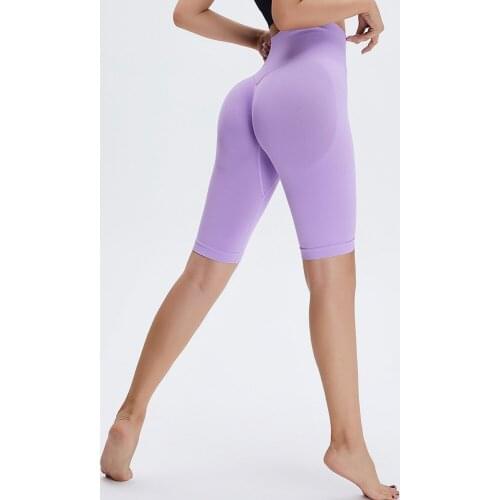 Yoga Short Women Sports Bottoms High Waist Squat Proof Booty Scrunch Workout Seamless Leggings Elastic Fitness Bermuda Running