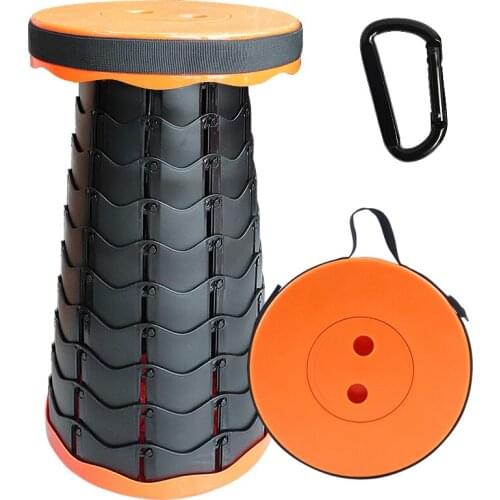 Collapsible Telescopic Stool Portable Retractable Folding Stool Sturdy Load Capacity for Adult Picnic, Camping, Fishing, Hiking