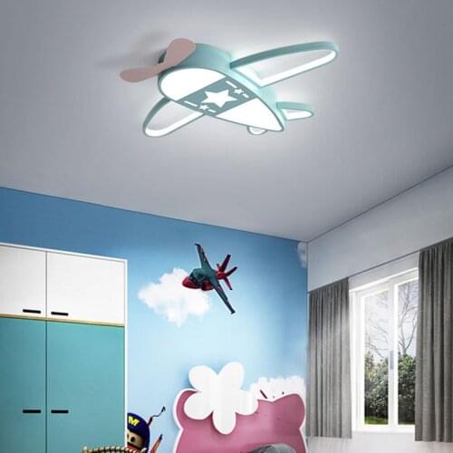 Modern Blue Pink Aircraft Decorative LED Ceiling Lamps for Bedroom Living Dining Boy Girl Kid Room Nursery Home Indoor Lighting