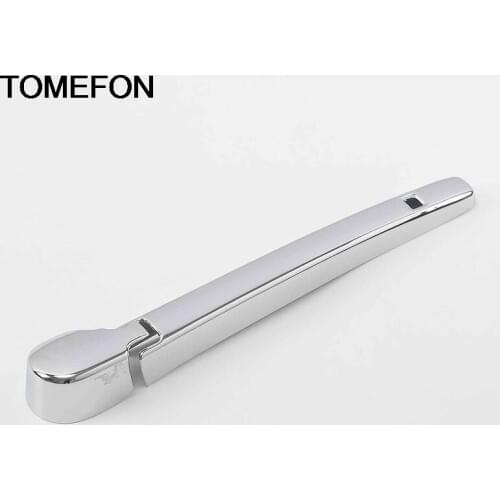 TOMEFON For Skoda Karoq 2017 2018 2019 Rear Back Window Tail Windshield Wiper Brush Cover Trim Exterior Accessories ABS Sliver