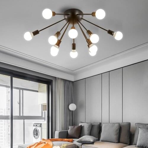 Vintage metal chandeliers retro ceiling Industrial Black light Living Room Bedroom decor Modern led Chandelier Lighting Fixtures