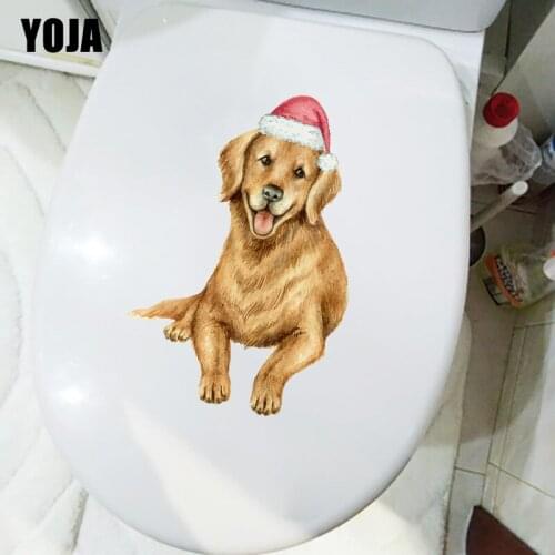 YOJA 16.3×24CM Hand Drawn Retriever Home Wall Stickers Decals Cartoon WC Toilet Decor Accessories T1-3095