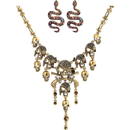 Hyperbale Jewelry Sets Exaggerated Necklaces Set Punk Collar Halloween Accessories