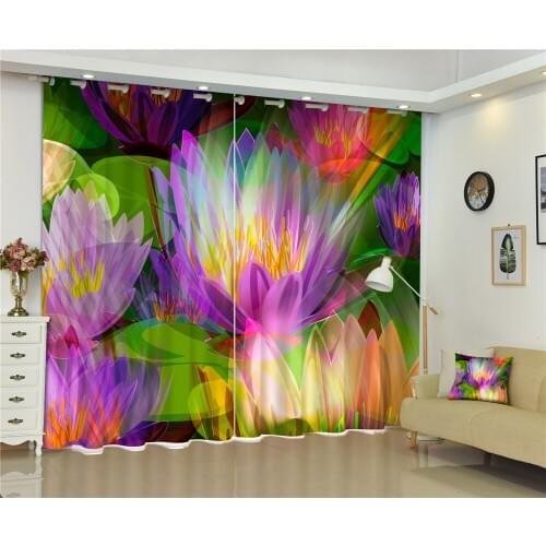 Curtains Elegant art flower photos Luxury Blackout 3D Curtains For Living Room office Bedroom Drapes cortinas Customized size