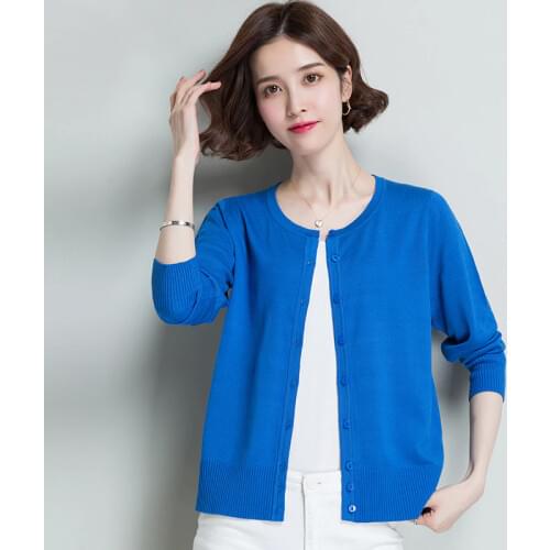 High quality women spring pure color knit cardigan thin knit outwear long sleeve elegant cardigan free shipping