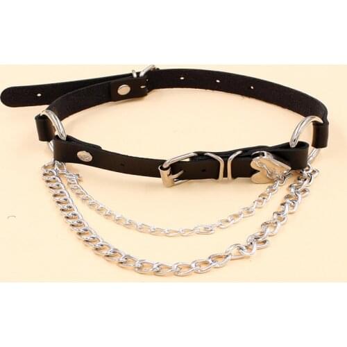 1Pc Collar Sexy Heart Round Leather Pendant Necklace Women Punk Gothic Black PU Leather Choker Necklaces Jewelry