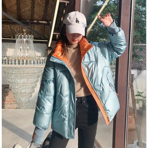Winter Down Cotton Coat Women Fashion Zipper Pocket Outer Wear Korean Version Plus Size Loose Thick Warm Coats Top Female JD1528