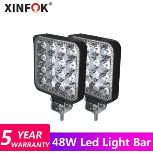 1/2/4/10Pcs 48W Car Work Lights Super Bright LED Spotlight for Car Motorcycle SUV Truck Forklift Boat 12 24 V Driving Fog Lamp