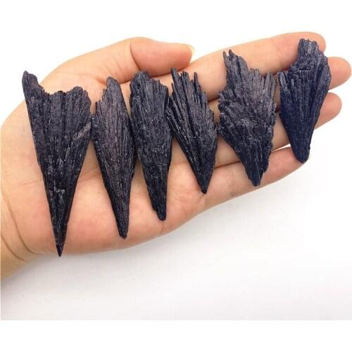 Beautiful 1/2PCS Natural Black Kyanite Quartz Crystal Peacock Tail Decoration Crafts Natural Quartz Crystals