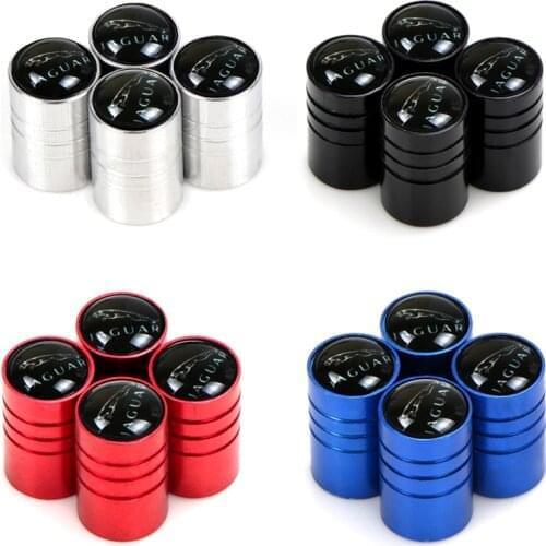 4PCS Car Styling Car Wheel Tire Valve Stem Caps Cover Auto Parts For Jaguar XE XF XJ F-Type F-Pace Auto Exterior Accessories