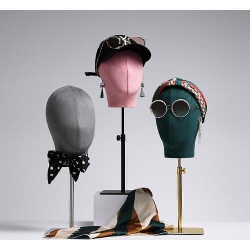 4style Color satin head mannequin female hat frame Necklace Earring Display No base model window fake Wig accessories 1pc B064