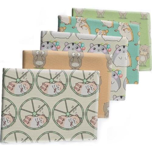 50*145cm HamsterAnimals Bullet Textured Geometry Liverpool Patchwork Tissue Kids home textile