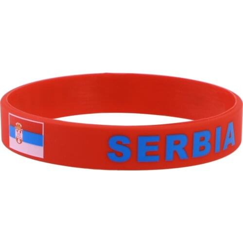 6 Pcs Country Silicone Wristband Fashion Sports Bracelet (Serbia)