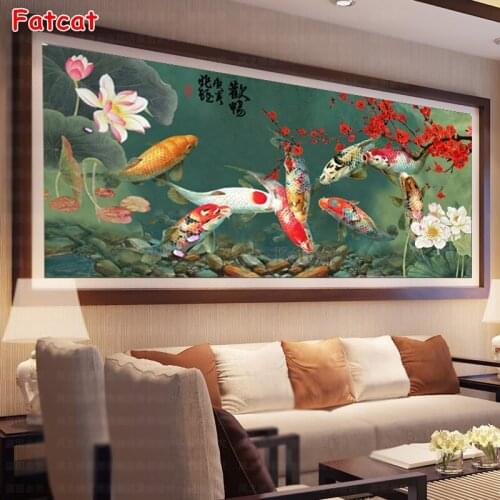 Diamond Embroidery,Round Diamond Koi Kim, Nine Fish Full rhinestone 5D Diamond painting cross stitch,needlework PP2284