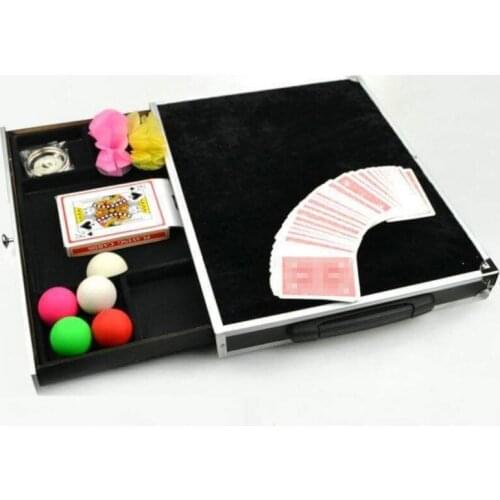 Aluminum Close-Up Case w/ Drawer with Magnet and Drawer Magic Tricks Fun table Magic Accessories Stage magic props 81305