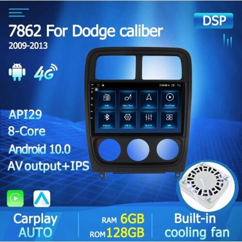 8Core DSP Carplay 128G 2 Din Android 10 Car Radio For Dodge Caliber 2009-2012 GPS Navigation Multimedia Player 4G Wifi FM RDS BT