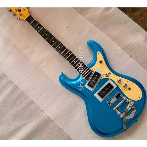 Free delivery, blue 6-string electric guitar, customizable