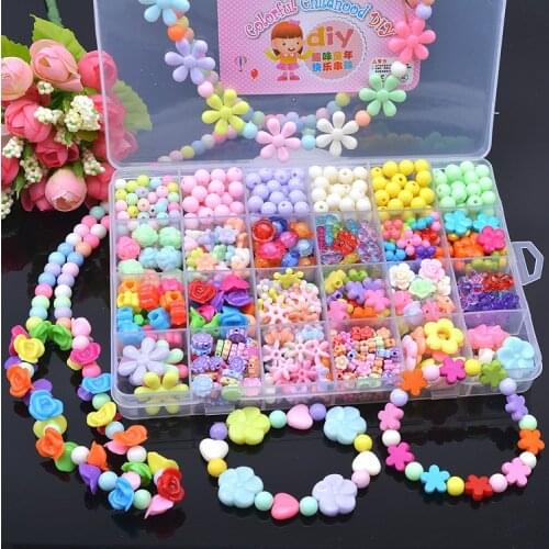 24 Grid DIY Handmade Beads Toys For Children With Accessory Set Girl Weaving Bracelet Jewelry Making Toys Creative Children Gift