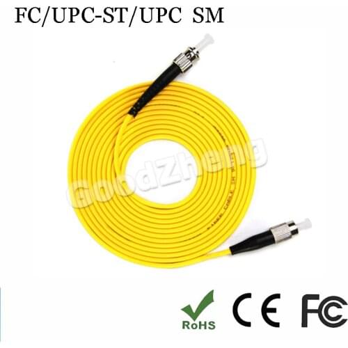 FC to ST fiber cable Fiber Optic Patch Cord Jumper Cable SM fiber optic cable, SM, simplex, 3,5,80,100Meters